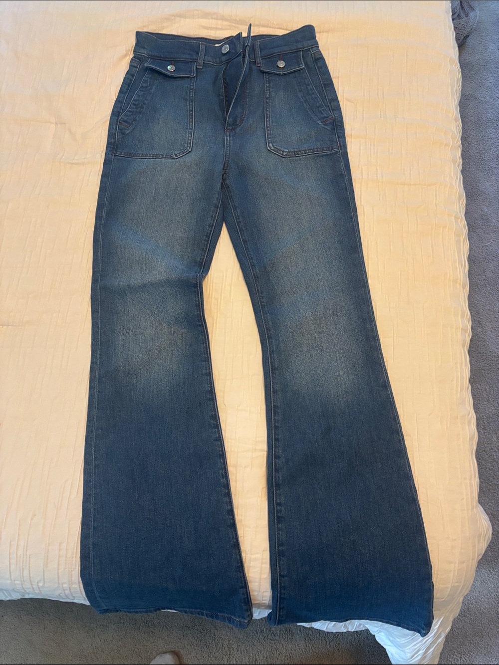 LOFT Dark Blue Wide-Leg Jeans